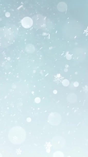 移动垂直分辨率1080X1920 Pixels 雅致的圣诞降雪雪片背景无缝线 垂直分辨率 适用于移动视频 容易循环 适用于圣诞节 冬季促销 — 图库视频影像