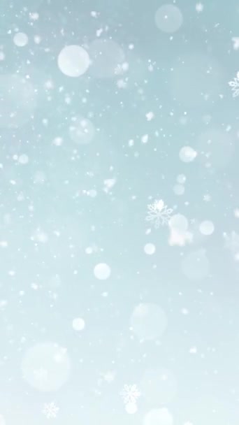 Mobilní Vertikální Rozlišení 1080X1920 Pixelů Elegantní Vánoční Sníh Sněhové Vločky — Stock video