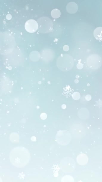 Resolução Vertical Móvel 1080X1920 Pixels Neve Natal Elegante Flocos Neve — Vídeo de Stock