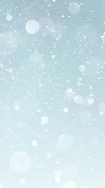 移动垂直分辨率1080X1920 Pixels 雅致的圣诞降雪雪片背景无缝线 垂直分辨率 适用于移动视频 容易循环 适用于圣诞节 冬季促销 — 图库视频影像