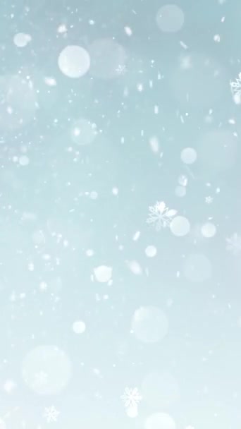 Мобільна Вертикальна Роздільна Здатність 1080X1920 Pixels Елегантний Різдвяний Сніг Сніжинки — стокове відео