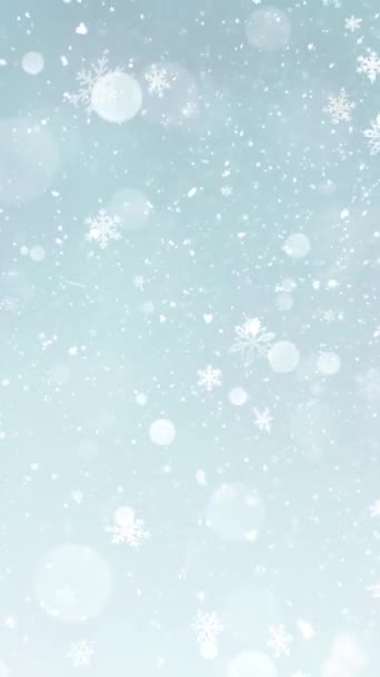 Resolución Vertical Móvil 1080X1920 Píxeles Navidad Elegante Nieve Copos Nieve — Vídeo de stock