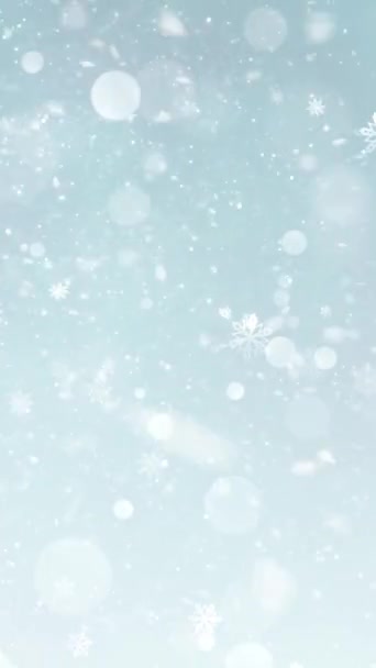 Mobilní Vertikální Rozlišení 1080X1920 Pixelů Elegantní Vánoční Sníh Sněhové Vločky — Stock video