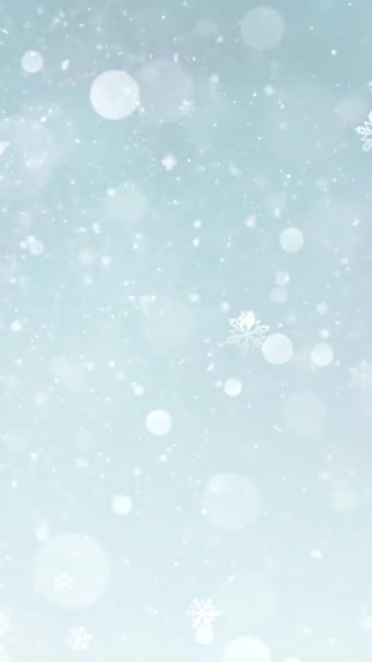Resolución Vertical Móvil 1080X1920 Píxeles Navidad Elegante Nieve Copos Nieve — Vídeos de Stock