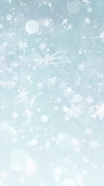 Resolução Vertical Móvel 1080X1920 Pixels Neve Natal Elegante Flocos Neve — Vídeo de Stock