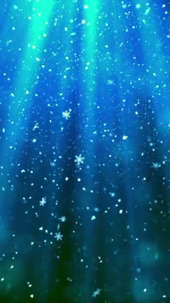 Mobile Vertical Resolution 1080X1920 Pixels Christmas Magic Snow Snowflakes Φόντο — Αρχείο Βίντεο