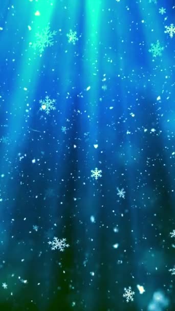 Mobile Vertical Resolution 1080X1920 Pixels Christmas Magic Snow Snowflakes Φόντο — Αρχείο Βίντεο