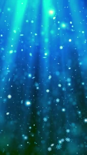 Mobiele Verticale Resolutie 1080X1920 Pixels Kerstmis Magic Sneeuw Sneeuwvlokken Glitters — Stockvideo