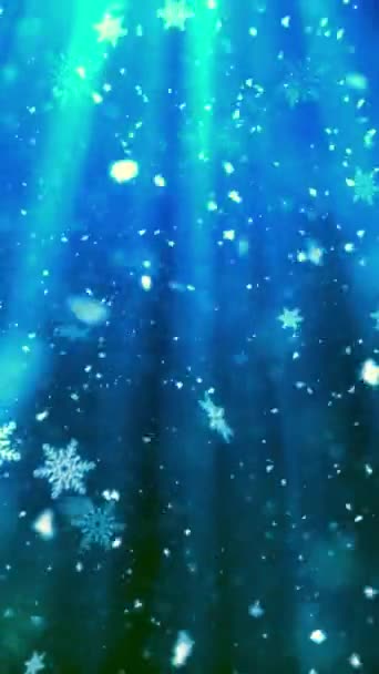 Resolución Móvil Vertical 1080X1920 Pixeles Navidad Magia Nieve Copos Nieve — Vídeo de stock