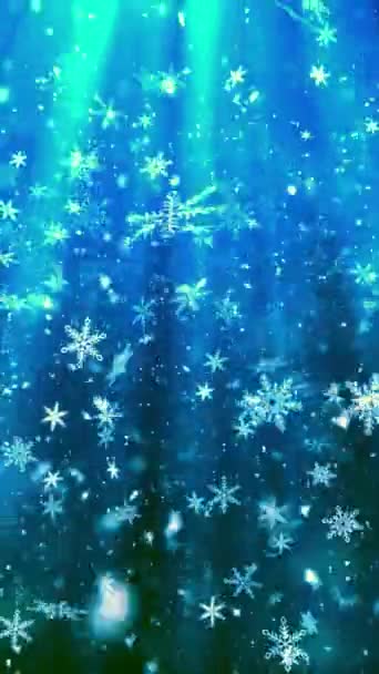 Resolución Móvil Vertical 1080X1920 Pixeles Navidad Magia Nieve Copos Nieve — Vídeos de Stock