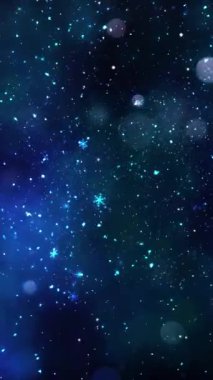 Mobil Dikey Çözünürlük 1080x1920 Pikseller, Noel Sihirli Kar Taneleri ve Kar Taneleri Kusursuz Döngü Arkaplanı, Dikey Çözünürlük Mobil Videolar için harika, Yeni Yıl, Kış Promosyonları için uygun