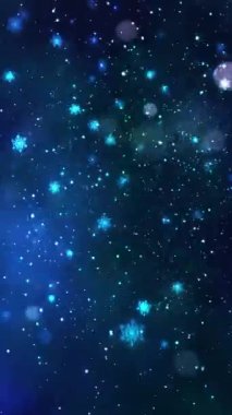 Mobil Dikey Çözünürlük 1080x1920 Pikseller, Noel Sihirli Kar Taneleri ve Kar Taneleri Kusursuz Döngü Arkaplanı, Dikey Çözünürlük Mobil Videolar için harika, Yeni Yıl, Kış Promosyonları için uygun