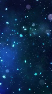 Mobil Dikey Çözünürlük 1080x1920 Pikseller, Noel Sihirli Kar Taneleri ve Kar Taneleri Kusursuz Döngü Arkaplanı, Dikey Çözünürlük Mobil Videolar için harika, Yeni Yıl, Kış Promosyonları için uygun