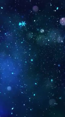 Mobil Dikey Çözünürlük 1080x1920 Pikseller, Noel Sihirli Kar Taneleri ve Kar Taneleri Kusursuz Döngü Arkaplanı, Dikey Çözünürlük Mobil Videolar için harika, Yeni Yıl, Kış Promosyonları için uygun