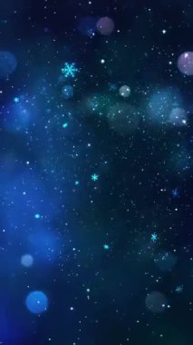 Mobil Dikey Çözünürlük 1080x1920 Pikseller, Noel Sihirli Kar Taneleri ve Kar Taneleri Kusursuz Döngü Arkaplanı, Dikey Çözünürlük Mobil Videolar için harika, Yeni Yıl, Kış Promosyonları için uygun