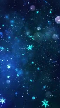 Mobil Dikey Çözünürlük 1080x1920 Pikseller, Noel Sihirli Kar Taneleri ve Kar Taneleri Kusursuz Döngü Arkaplanı, Dikey Çözünürlük Mobil Videolar için harika, Yeni Yıl, Kış Promosyonları için uygun