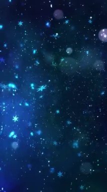 Mobil Dikey Çözünürlük 1080x1920 Pikseller, Noel Sihirli Kar Taneleri ve Kar Taneleri Kusursuz Döngü Arkaplanı, Dikey Çözünürlük Mobil Videolar için harika, Yeni Yıl, Kış Promosyonları için uygun