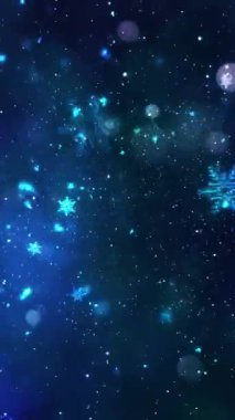 Mobil Dikey Çözünürlük 1080x1920 Pikseller, Noel Sihirli Kar Taneleri ve Kar Taneleri Kusursuz Döngü Arkaplanı, Dikey Çözünürlük Mobil Videolar için harika, Yeni Yıl, Kış Promosyonları için uygun