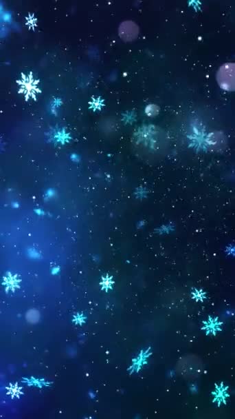 Mobile Vertikale Auflösung 1080X1920 Pixel Weihnachtszauber Schnee Und Schneeflocken Glitzert — Stockvideo
