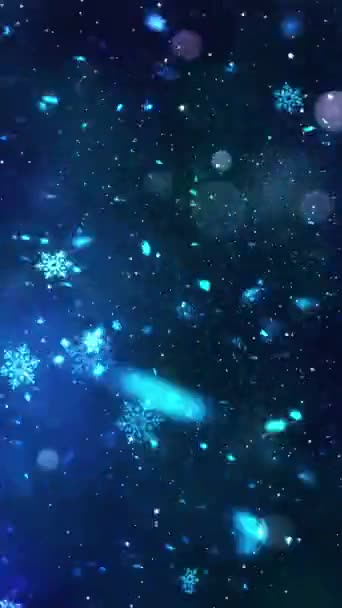 Resolução Vertical Móvel 1080X1920 Pixels Natal Magic Snow Snowflakes Glitters — Vídeo de Stock
