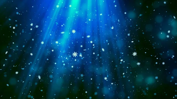 Образ Рождественской Тематики Высокое Качество Зимний Снег Небесные Лучи Фон Стоковое Изображение