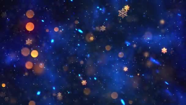 Christmas Theme Snow Snowflakes Background Animation Seamless Loop High Quality — Stock Video