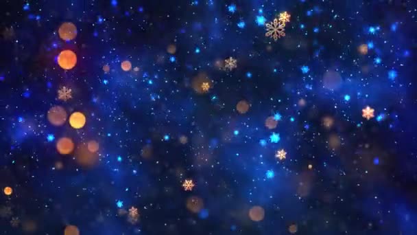 Kerst Thema Sneeuw Sneeuwvlokken Achtergrond Animatie Met Naadloze Lus Hoge — Stockvideo