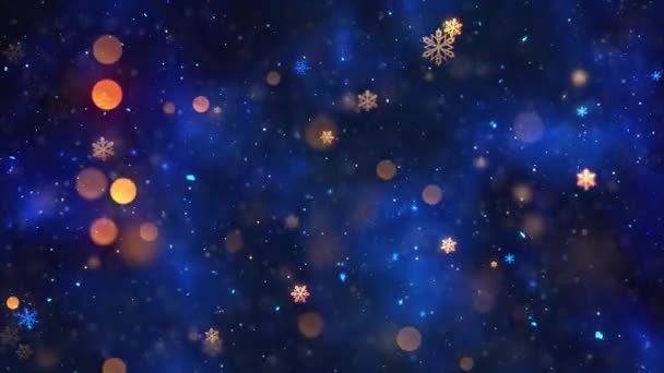 Tema Natale Neve Fiocchi Neve Animazione Sfondo Con Seamless Loop — Video Stock