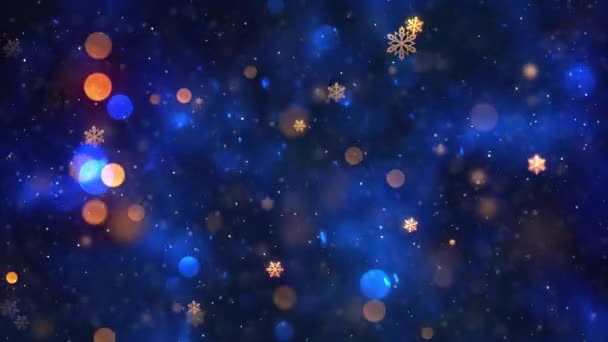 Різдвяна Тема Сніг Сніжинки Тло Анімація Безшовною Петлею Високоякісна Різдвяна — стокове відео