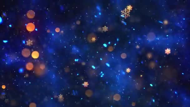Різдвяна Тема Сніг Сніжинки Тло Анімація Безшовною Петлею Високоякісна Різдвяна — стокове відео