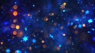 Kar ve Kar Taneleri Yılbaşı Teması Kusursuz Döngülü Arkaplan Animasyonu, Tatil Mevsimleri için Yüksek Kaliteli Noel Animasyonu, Kusursuz Döngü ile süreyi kolaylıkla uzatın