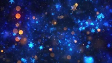 Kar ve Kar Taneleri Yılbaşı Teması Kusursuz Döngülü Arkaplan Animasyonu, Tatil Mevsimleri için Yüksek Kaliteli Noel Animasyonu, Kusursuz Döngü ile süreyi kolaylıkla uzatın
