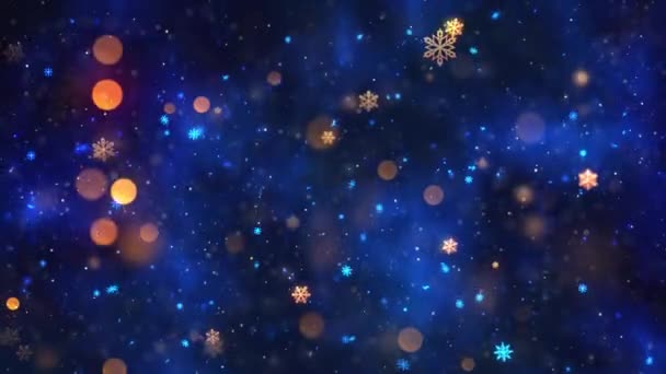 Kerst Thema Sneeuw Sneeuwvlokken Achtergrond Animatie Met Naadloze Lus Hoge — Stockvideo