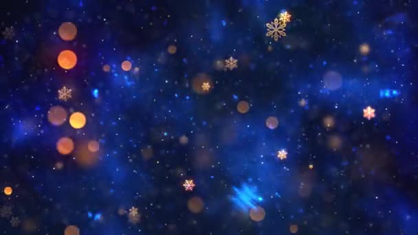 Karácsonyi Téma Hófehérke Hópehely Háttér Animáció Zökkenőmentes Hurok Kiváló Minőségű — Stock videók