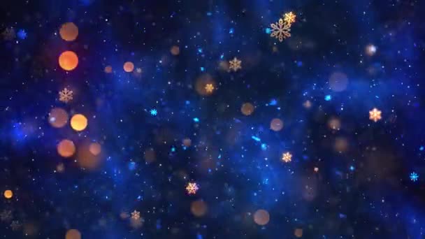 Thème Noël Neige Flocons Neige Animation Fond Avec Boucle Sans — Video