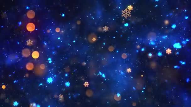 Christmas Theme Snow Snowflakes Background Animation Seamless Loop High Quality — Stock Video