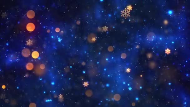 Thème Noël Neige Flocons Neige Animation Fond Avec Boucle Sans — Video