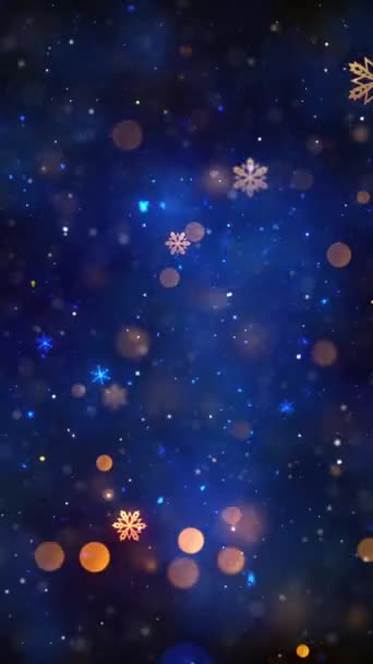 Resolución Vertical Móvil 1080X1920 Píxeles Nieve Navidad Copos Nieve Fondo — Vídeo de stock