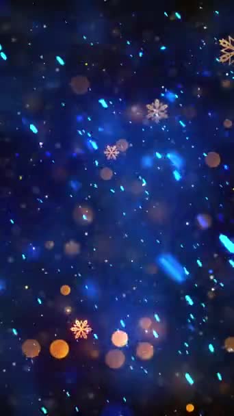 Mobile Vertical Resolution 1080X1920 Pixels Christmas Snow Snowflakes Background Seamless — Stock Video