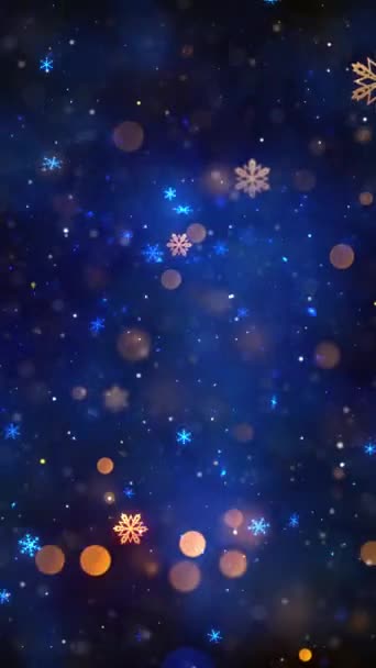 Mobilní Vertikální Rozlišení 1080X1920 Pixelů Vánoční Sníh Vločky Pozadí Bezešvé — Stock video