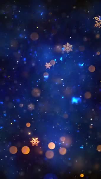Resolución Vertical Móvil 1080X1920 Píxeles Nieve Navidad Copos Nieve Fondo — Vídeo de stock