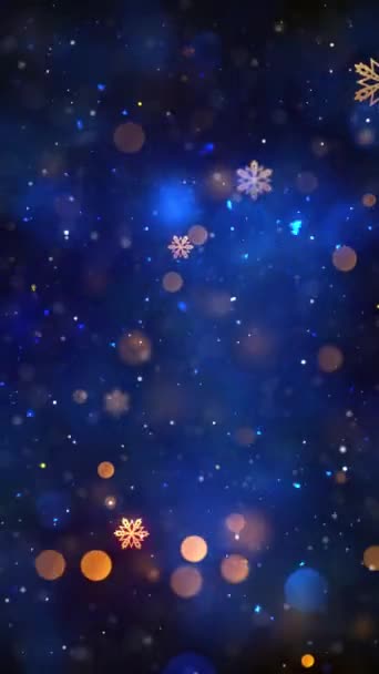 Resolución Vertical Móvil 1080X1920 Píxeles Nieve Navidad Copos Nieve Fondo — Vídeos de Stock