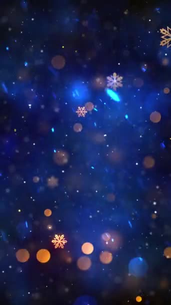 Mobiele Verticale Resolutie 1080X1920 Pixels Kerstsneeuw Sneeuwvlokken Achtergrond Met Naadloze — Stockvideo