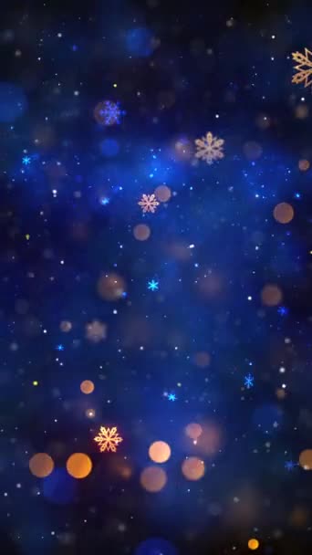 移動式縦の決断 1080X1920 ピクセル 継ぎ目が無いループ 縦の解決が付いているクリスマスの雪および雪フレークは移動式ビデオのための大きい働きます — ストック動画