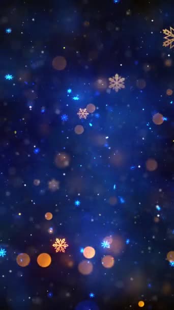 Mobile Vertikale Auflösung 1080X1920 Pixel Weihnachten Schnee Und Schneeflocken Hintergrund — Stockvideo
