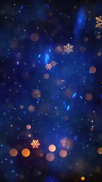 Mobile Vertikale Auflösung 1080X1920 Pixel Weihnachten Schnee Und Schneeflocken Hintergrund — Stockvideo
