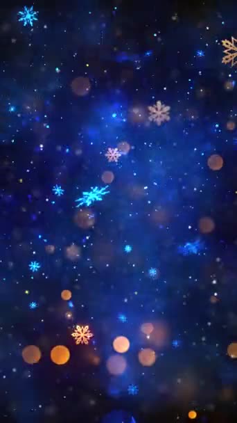 Resolución Vertical Móvil 1080X1920 Píxeles Nieve Navidad Copos Nieve Fondo — Vídeos de Stock