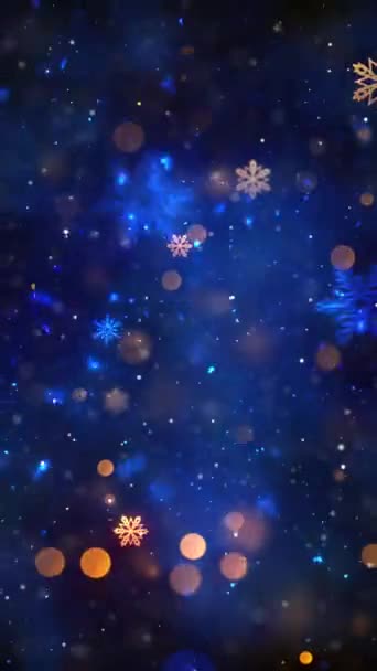 Mobil Függőleges Felbontás 1080X1920 Pixel Karácsonyi Hópehely Háttér Zökkenőmentes Hurok — Stock videók