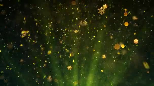 Weihnachtsthema Schnee Und Schneeflocken Strahlen Hintergrundanimation Mit Nahtloser Schleife Hochwertige — Stockvideo