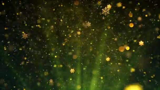 Christmas Theme Snow Snowflakes Promienie Tła Animacja Płynną Pętlą Wysokiej — Wideo stockowe